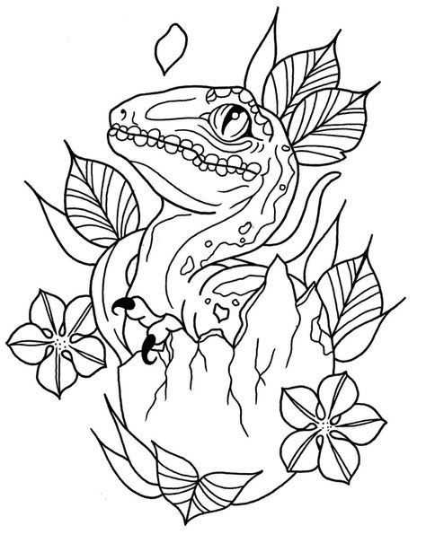 Dinosaur Stencil Tattoo, Dinosaur Tattoo Outline, American Traditional Animals, Flash Animal Tattoo, Animal Tattoo Flash Sheet, Velociraptor Coloring Page, T Rex Tattoo, Dinosaur Tattoos, Valentines Day Coloring Page