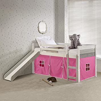 Donco Kids Loft, Single, Greys/White Pink Tent, Low Loft Bed, Best Platform Beds, Kids Loft, Red Tent, Low Loft Beds, Room Bedding, Twin Loft Bed, Low Loft