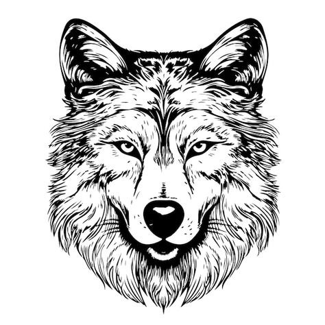 Wolf Face, Wolf Head, Face Sketch, Graphic Resources, Doodles, How To Draw Hands