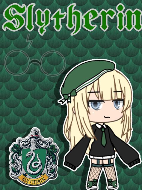 Gacha Harry Potter Outfits, Harry Potter Gacha Club Outfits, Ocs Outfits, Slytherin Uniform, Gacha Life Girl, Gacha Mods, Neon Ideas, Harry Potter Props, Harry Potter Feels