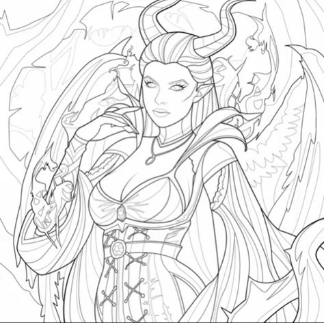 Demon Coloring Pages, Goddess Coloring Pages, Coloring Adult, People Coloring Pages, Coloring Pages For Grown Ups, Coloring Designs, Swear Word Coloring Book, Mouth Drawing, Words Coloring Book