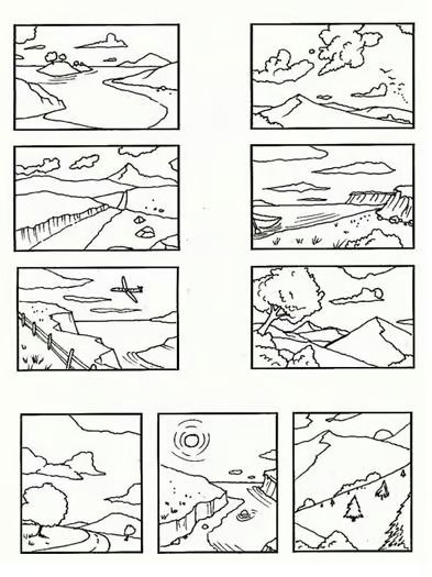 How To Draw Paper, How To Draw A Background, Sketching Practice Exercises, Easy Backgrounds To Draw, Art Fundamentals Practice, How To Draw Landscape, How To Draw Beginner, Landscape Doodles, Landscape Ideas Drawing