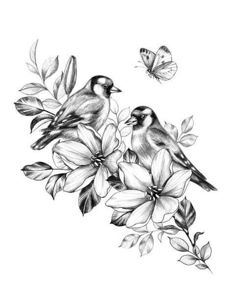 Bird And Flower Tattoo, Tattoo Care Instructions, Realistic Temporary Tattoos, Custom Temporary Tattoos, Tattoo Care, Bird Tattoo, Desenho Tattoo, Great Tattoos, Birds Tattoo