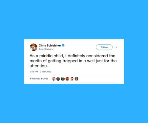 25 Funny Tweets About Being A Middle Child | HuffPost Middle Child Meme, Middle Child Quotes, National Middle Child Day, Child Support Quotes, Middle Child Humor, Middle Child Syndrome, Ouat Funny, Sibling Quotes, Family Love Quotes