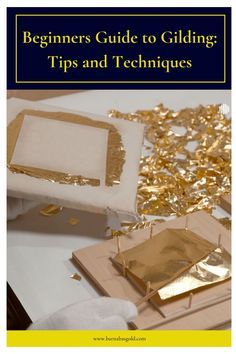 Gold Leaf To Furniture, Gold Gilding Diy, How To Apply Gold Leaf To Furniture, Using Gold Leaf In Paintings, Gold Foil Furniture, How To Use Gold Leaf On Canvas, Gold Leaf Crafts, How To Gold Leaf How To Apply, How To Use Gold Foil Flakes