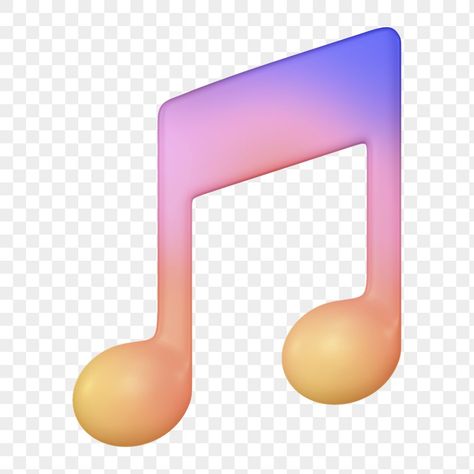 Note Png Icon, Music 3d Icon, Song Icon, 3d Music, Note Png, Music Png, Music Cartoon, Aesthetic Png, Music Signs