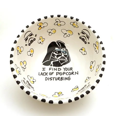 Popcorn Bowls, Ceramic Store, Diy Pottery Painting, Popcorn Bowl, Clay Plates, Star Wars Diy, Funny Paintings, Paint Your Own Pottery, Pottery Painting Designs