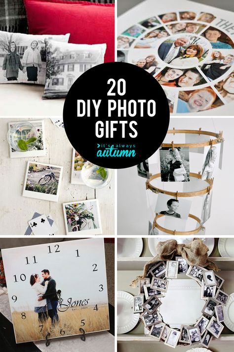 20 gorgeous DIY photo gifts. Click through for photo gift ideas for Mother's Day, Father's Day, grandparents, and more. Diy Photo Gifts, Diy Photo Projects, Photo Gifts Diy, Photo Gift Ideas, Creative Diy Gifts, Mason Jar Crafts Diy, Picture Gifts, Navidad Diy, Cadeau Photo