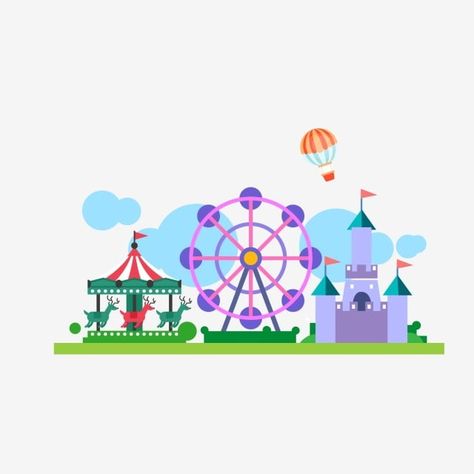 ferris wheel,castle,childrens playground,playground,summer ,childrens amusement park,cartoon hand drawn,carousel,cartoon vector,summer vector,castle vector Amusement Park Cartoon, Amusement Park Illustration, Amusement Park Art, Kids Amusement Park, Park Clipart, Castle Png, Castle Vector, Children Park, Fantasy Background