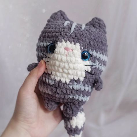 The Grey Tabby is the playful adventurer of the Quirkcats Collection, capturing the curiousity of a classic tabby with its detailed stripes. Grey Tabby is a part of the Quirkcats crochet pattern collection. It is available as an individual pattern and also available in the Bundle of 5 in 1. Enjoy 30% off only on Etsy! Fluffy Cats, Grey Tabby, Pattern Collection, Fluffy Cat, Have A Good Day, Kind Words, Crochet Amigurumi, Good Day, Crochet Projects