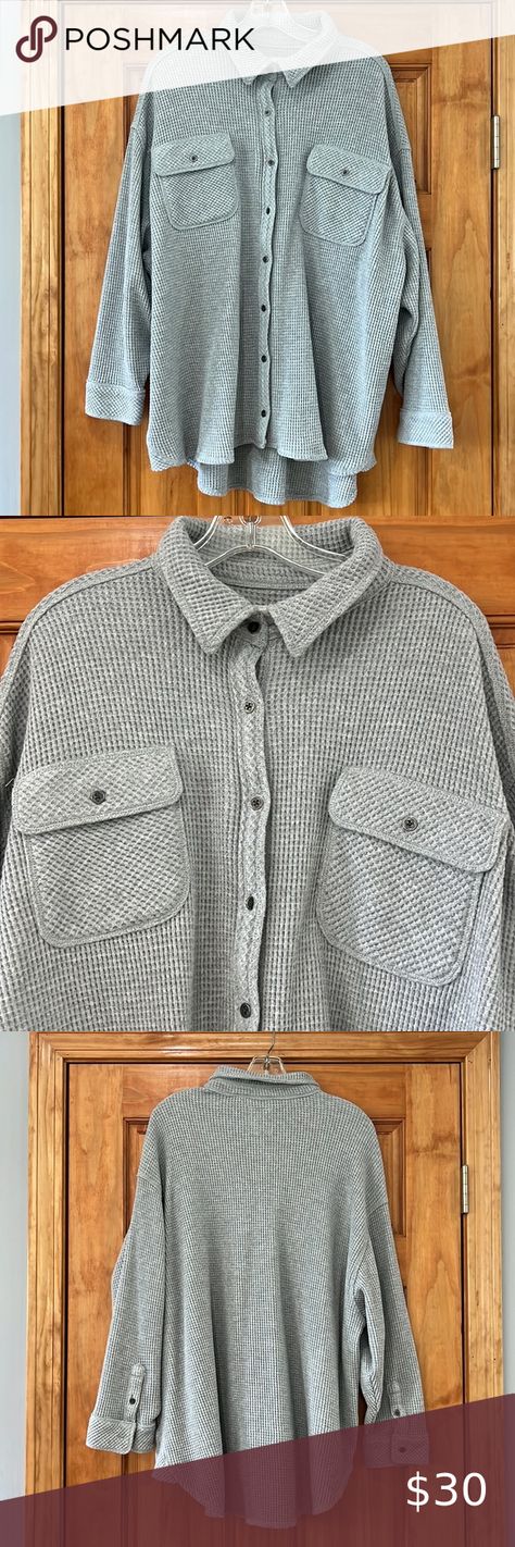 Aerie Lumber Jane Waffle Knit Long Sleeve Button Down Shirt Woman’s Sz XL Top Waffle Knit Long Sleeve, Waffle Fabric, Aerie Tops, Knit Long Sleeve, Shirt Women, Waffle Knit, Postpartum, Lumber, Oversized Fits