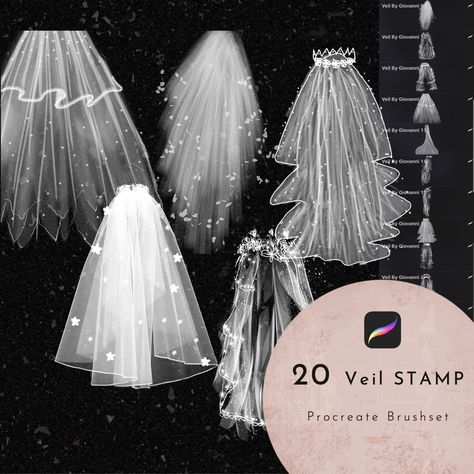 Veil Drawing, Satin Veil, Bathroom Bright, Star Brush, Bridal Art, Drawing Stars, Floral Pattern Wallpaper, Character Model Sheet, Types Of Patterns