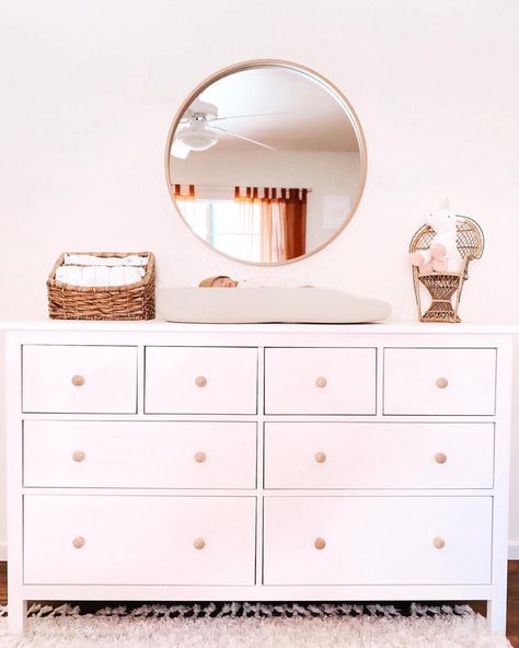 16 Nursery Ideas With Hemnes Dresser That You'll Love - A Dash of Kam Ikea Hemnes Dresser In Nursery, Ikea Hemnes Dresser Changing Table, Hemnes Dresser Hack Nursery, Ikea Dresser In Nursery, Hemnes Nursery Dresser, Ikea Hemnes Dresser Nursery Organization, Ikea Hemnes Dresser Nursery, Ikea Hemnes Nursery, Ikea Dresser Nursery