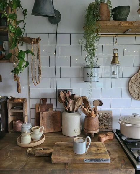 Farmhouse Eclectic Decor, Buy Less Choose Well, Kitchen Unit, Cottage Decor Farmhouse, Cottage Interior, Cottage Kitchens, Seaside Cottage, Rustic Cottage, Kitchen Units