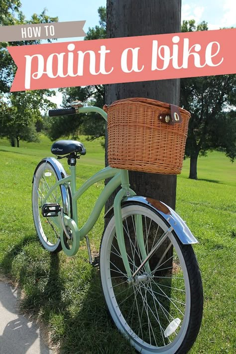 DIY: How to Paint Your Bike - Eleanor's | Stylish Bicycle Accessories for Ladies Bike Restoration, Paint Bike, Bicycle Diy, Biking Diy, Velo Vintage, I Want To Ride My Bicycle, Painting Accessories, Vintage Bike, Big Project