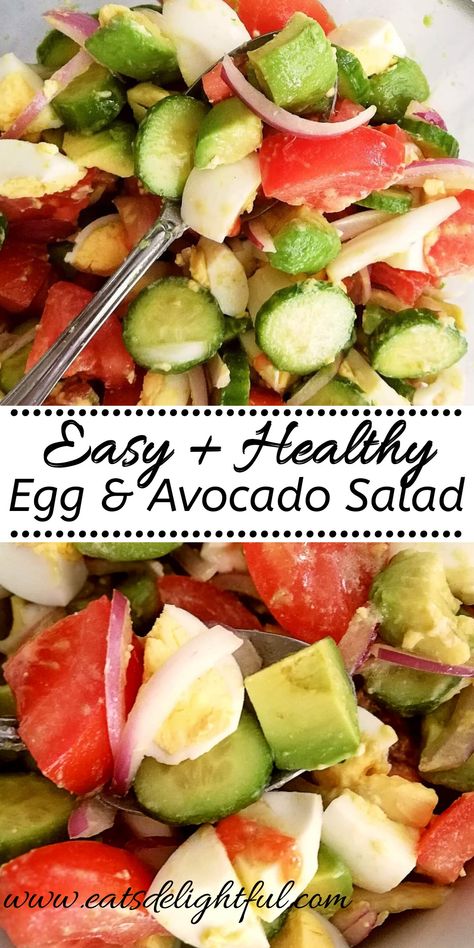 Avocado Egg Tomato Salad, Cucumber Tomato Egg Salad, Avocado And Egg Salad Recipes, Avocado Spinach Egg Salad, Cucumber Egg Salad, Egg Avocado Salad, Arbonne Meals, Spinach Egg Salad, Avocado Egg Salad Recipe