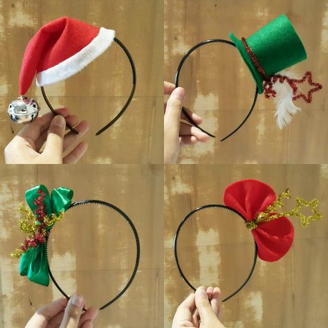 Hairband Handmade, Christmas Hairband, Christmas Hair Accessories, Christmas Time Is Here, Head Bands, Christmas Hair, Christmas 2015, Celebrate Christmas, Christmas Embroidery