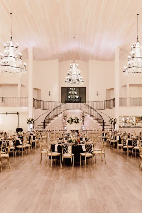 Small Banquet Hall Design, Large Wedding Venue Decor, White Iron Ridge Wedding, Event Centre Design, White Iron Ridge, Modern Wedding Venue Ideas Indoor, Event Room Design, Luxury Wedding Ideas, Modern Wedding Venue Ideas