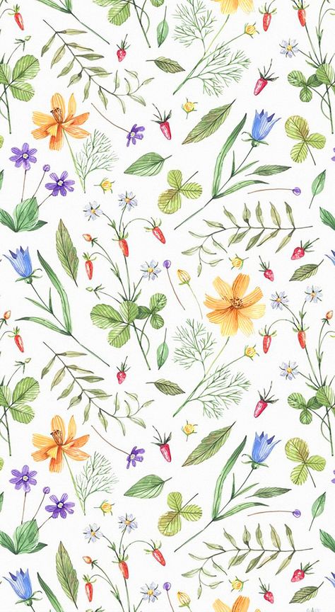 Simple Flower Drawing, Flower Print Pattern, Background Floral, Flowery Wallpaper, Plant Wallpaper, Floral Oil Paintings, Floral Oil, Wild Plants, Floral Iphone