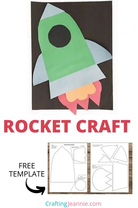 preschool rocket ship craft Rocket Ship Template Free Printable, Rocket Ship Craft Preschool, Rocket Template Free Printable, Rocketship Craft, Preschool Rocket, Aba Crafts, Rocket Ship Craft, Ship Template, Rocket Template