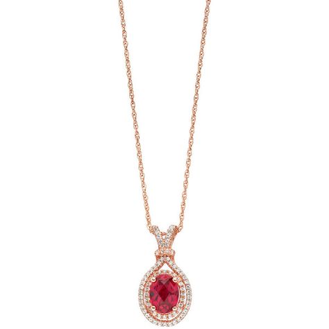 14k Rose Gold Over Silver Lab-Created Ruby & Lab-Created White... ($80) ❤ liked on Polyvore featuring jewelry, pendants, red, red pendant, rose gold pendant, enhancer pendant, red rose jewelry and 14 karat gold pendants Red Pendant, Silver Lab, Gold Pendants, Red Pendants, Jewelry Pendants, Ruby Pendant, Halo Pendant, Rose Pendant, Rose Gold Pendant