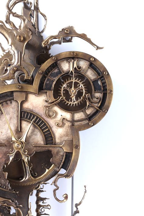 Eric Freitas Eric Freitas, Skeleton Wall Clock, Clock Tattoo Design, Steampunk Aesthetic, Steampunk Crafts, Steampunk Clock, Mechanical Clock, Pixie Hollow, Scrapbook Printing