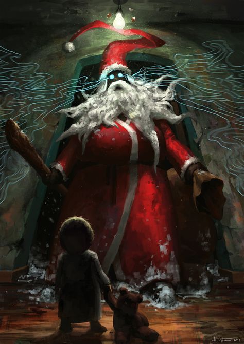 Santa is Here Santa Claus Wallpaper, Scary Christmas, Christmas Horror, Santa Claws, Bad Santa, Santa Art, Creepy Christmas, Dark Christmas, Freddy Krueger