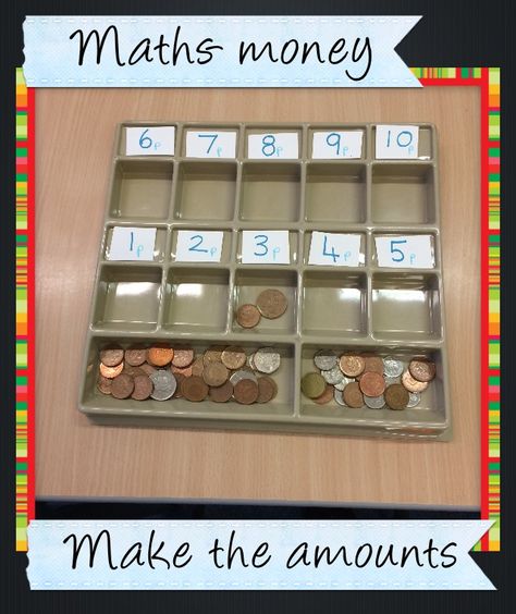 Maths activity to emphasis the value of coins, children have to use the coins to… Money Eyfs, Value Of Coins, Reception Maths, Maths Eyfs, Eyfs Maths, Maths Activity, Ks1 Maths, Early Years Maths, Numeracy Activities