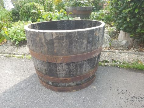 Large Oak Half Barrel Planter 50cm Tall Patio Herb Vegetable Flower Tree Rustic - Etsy UK Half Barrel Planter, Whiskey Barrel Planter, Barrel Planter, Flower Tree, Oak Barrel, Bourbon Barrel, Tall Pants, Whiskey Barrel, Rustic Signs