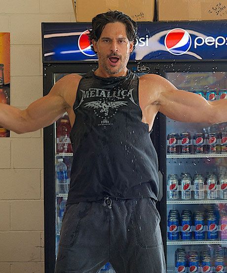 Joe Manganiello Striptease Magic Mike Mini Mart | Joe Manganiello heats things off and cools things down in this mini mart striptease from Magic Mike XXL. #refinery29 http://www.refinery29.com/2015/07/90238/joe-manganiello-magic-mike-xxl-striptease-gif Joe Manganiello Magic Mike, Omari Hardwick, Magic Mike Xxl, Avan Jogia, Ryan Guzman, Taylor Kitsch, Magic Mike, Karl Urban, Travis Fimmel