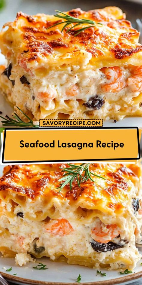 Want to impress your guests with a gourmet dish? This Seafood Lasagna Recipe combines fresh seafood and creamy cheese for a mouthwatering experience. Perfect for special occasions or a cozy night in. Be sure to pin this for easy access to a delightful seafood dinner idea later! Seafood Lasagna Recipe Easy, Seafood Lasagna Recipe, Dinner To Impress, Seafood Lasagna Recipes, Creamy Seafood, Seafood Dinner Recipes, Seafood Dish Recipes, Best Lasagna Recipe, Seafood Lasagna