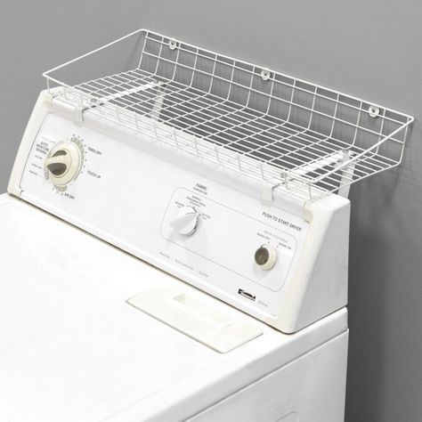 Laundry Room Utility Shelf – Storage Over Washer or Dryer - Walmart.com Tiny Laundry Room Ideas Storage, Laundry Storage Above Washer And Dryer, In Between Washer And Dryer Storage, Washer And Dryer Makeover, Organize Small Laundry Room, Storage Above Washer Dryer, Small Laundry Mud Room Ideas, Narrow Storage Ideas, Over The Washer And Dryer Shelf