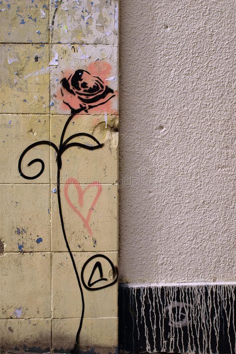 Graffiti Rose. Stencil Graffiti Rose on an Inner City Wall , #spon, #Rose, #Graffiti, #Stencil, #Wall, #City #ad Rose Graffiti, Graffiti Rose, Graffiti Bedroom, City Graffiti, Graffiti Stencil, Graffiti Flowers, Stencil Graffiti, Rose Stencil, Rose Street