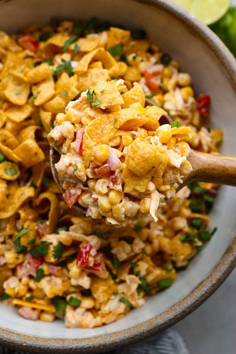 Frito Corn Salad | The Recipe Critic Crunchy Fritos Corn Salad, Dorito Corn Salad Recipe, Corn And Frito Chip Salad, Corn Chips Recipe Ground Beef, Crunchy Corn Salad, Fritos Cowboy Cabbage, Corn Frito Salad Recipe, Chili Cheese Frito Corn Salad, Corn Salad With Fritos