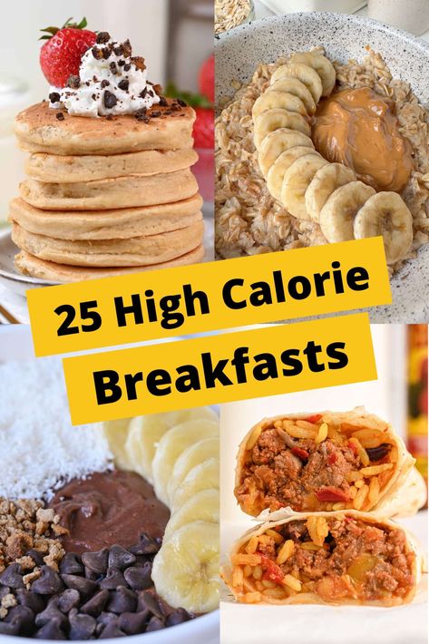 25 High Calorie Breakfast Ideas for Weight Gain Recipes For Bulking, Bulking Breakfast, Recipes For Weight Gain, Basic Overnight Oats Recipe, High Calorie Breakfast, High Calorie Smoothies, Bulking Meals, Sweet Potato Breakfast Hash, High Calorie Snacks