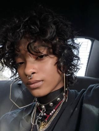 Short Punk Hair Women Curly, Black Enby Hairstyles, Poc Women Faceclaims, Gender Fluid Face Claims, Black Nonbinary Hairstyles, Black Transmasc Hair, Nonbinary Face Claim, Gender Neutral Face Claim, Androgynous Black People