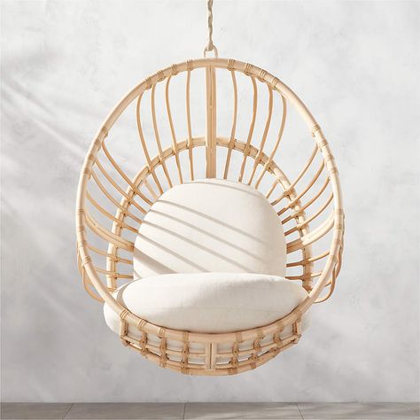 Brisa Rattan Outdoor Patio Hanging Lounge Chair | CB2 Hanging Lounge Chair, Metal Outdoor Chairs, Teak Lounge Chair, Hanging Chair Outdoor, Hanging Egg Chair, Outdoor Loveseat, Modern Outdoor Furniture, Sunbrella Cushions, Beach Living