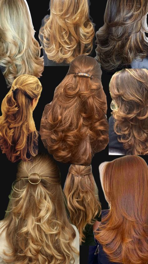 #hair #blonde #ginger #brunette #hairstyle #hairstyles #blowout #blow #fashion #style #fall #blond #blondhairstyles #brunettehairstyles #barrette #curls Ginger Blowout, Ginger Brunette, Hairstyles Blowout, Blond Hairstyles, Blow Out, Hair Blonde, Style Fall, Ginger Hair, Brunette Hair