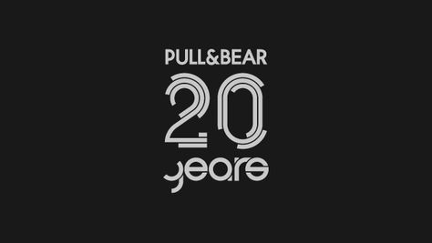 Pull&Bear XX Anniversary on Behance Type Design Inspiration, N Logo Design, Company Anniversary, 50% Logo, Type Inspiration, Logo Number, Anniversary Logo, Sports Graphic Design, Badge Design