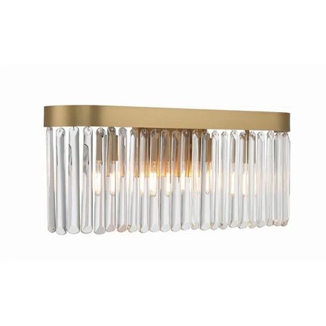 Everly Quinn Killingworth 3-Light Bath Bar | Wayfair Modern Gold Bathroom, Gold Bathroom Light Fixtures, Crystals Hanging, Crystorama Lighting, Transitional Lighting, Vanity Light Fixtures, Forging Metal, Gold Bathroom, Bath Light