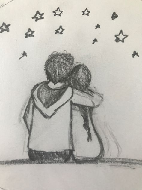 Done with graphite pencils Sketch Of A Couple, Couple Stargazing, Graphite Pencils, A Couple, Sketch, Male Sketch, Art