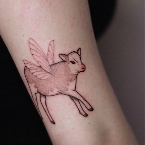 Cow With Wings Tattoo, Cow With Wings, Cute Cow, Wings Tattoo, Cute Cows, Cow, Tattoos