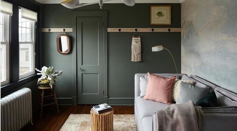 Accent Wall Color Combinations That Will Brighten Up Any Room In Your Home Wall Color Combination, Accent Wall Colors, Rainy Afternoon, Office Guest Room, Guest Room Office, Green Paint Colors, Transitional House, Bedroom Paint, Green Paint