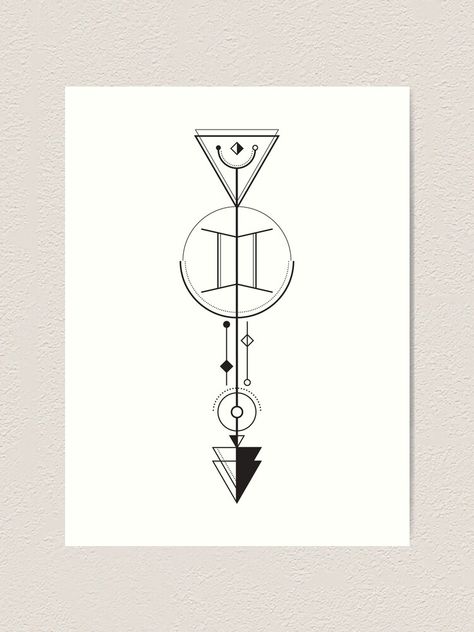 "Gemini Astrology - Zodiac Arrow" Art Print by alcateiaart | Redbubble Geometric Gemini Tattoo, Mens Arrow Tattoo, Scorpio Zodiac Tattoos, Gemini Zodiac Tattoos, Gemini Astrology, Gemini Tattoo Designs, Gemini Art, Astrology Tattoo, Arrow Art