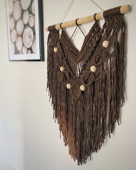 Brown Macrame Wall Hanging, Wall Makramee, Brown Macrame, Chocolate Brown Colour, Macrame Art, Brown Colour, Macrame Patterns, Macrame Wall, Hanging Wall Art