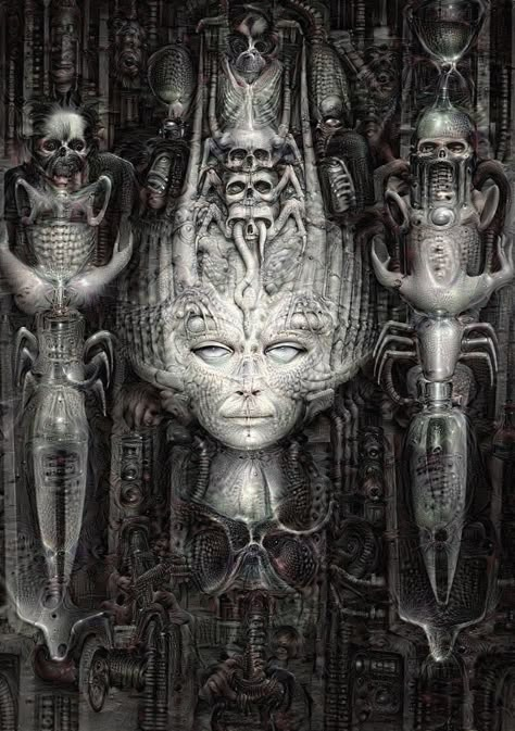 Dark Background For Editing, Hr Giger Tattoo, Hr Geiger, Giger Tattoo, Aliens Concept Art, H R Giger Art, Biomechanical Art, Tool Artwork, Hr Giger Art