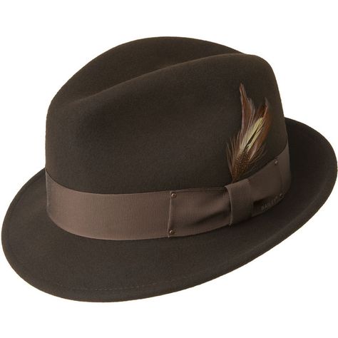 Bailey of Hollywood Tino Fedora - Bailey ❤ liked on Polyvore featuring accessories, hats, bailey of hollywood, woolen hat, bailey of hollywood hats, bailey of hollywood fedora and fedora hat Character Ff, Elvis Presley Gifts, Flare Jeans Shoes, Mens Fedora Hat, Bailey Hats, Trilby Fedora, Cholo Style, Mens Fedora, Mens Hats Fashion