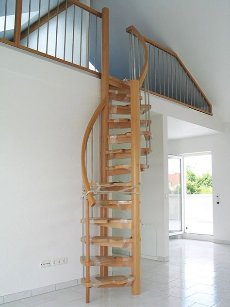 Loft Stairs Ideas, Loft Conversion Stairs, Compact Stairs, Stair Ladder, Attic Lighting, Tiny House Stairs, Loft Stairs, Spiral Staircases, Loft Ladder