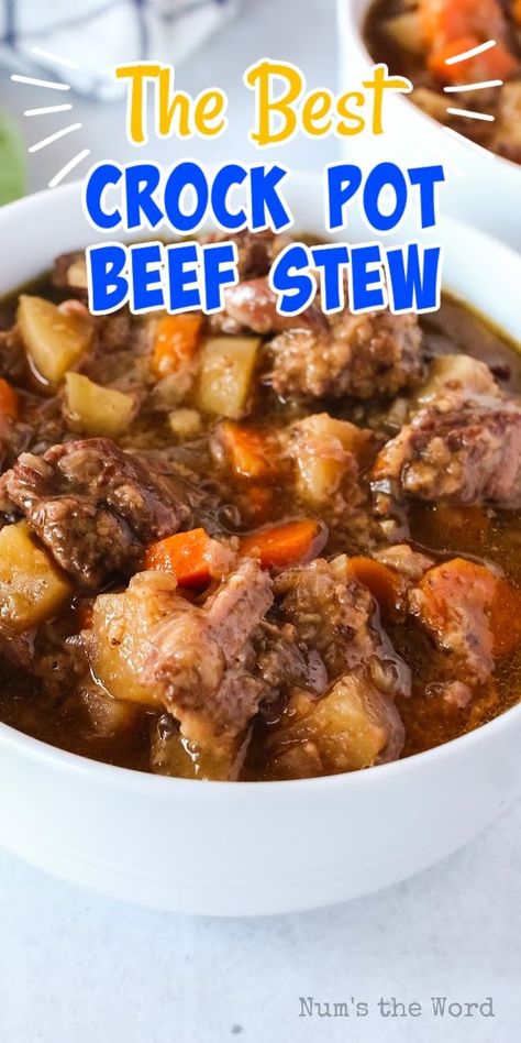 Crock Pot Beef Stew is full of flavor, packed with meat and veggies, and an absolute must in the fall or winter. For an easy meal that is also hearty and delicious try this crock pot beef stew. Crockpot Vegan, Basil Tofu, Crock Pot Beef Stew, Crockpot Beef Stew, Beef Stews, Desserts Fruit, Crock Pot Beef, Meals Vegan, Crockpot Recipes Beef Stew