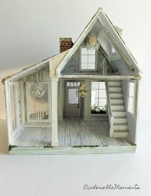 Shabby Chic House, Cottage Dollhouse, Custom Dollhouse, Chic House, Cinderella Moments, Doll House Plans, Victorian Dollhouse, Romantic Cottage, Dolls House Interiors